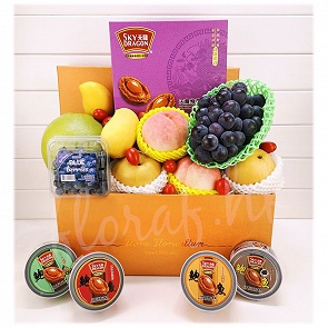 FR37    網上訂購送禮生果籃 天龍鮑魚水果禮盒 $898